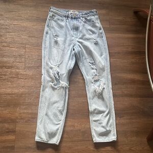 Hollister Light Blue High-Rise Mom Jeans